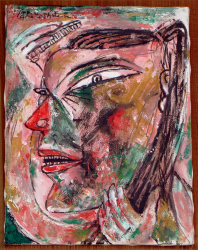 'Woman Combing Her Hair' - Paritosh Sen - Acrylic - 24