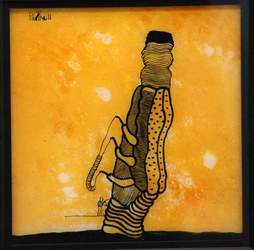 'Untitled' - Partha Pratim Deb - Acrylic on Glass - 12" x 12"
