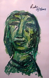 'Face' - Rabin Mondal - Mixed Media - 18x12