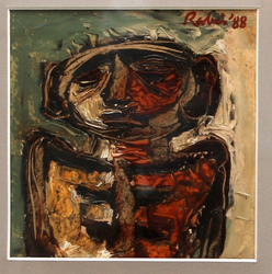 'Deity' - Rabin Mondal - Oil and Acrylic Board - 6.5" x 6.5"