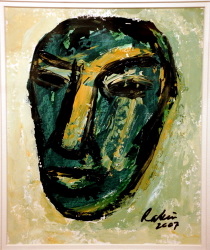'Head' - Rabin Mondal - Acrylic on Board - 12" x 10"