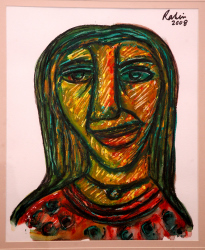 'Woman(2)' - Rabin Mondal - Acrylic on Board - 17" x 14"