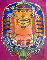 'Aparajita' - Ramananda Bandyopadhyay - Mixed Media - 11.5” x 9”