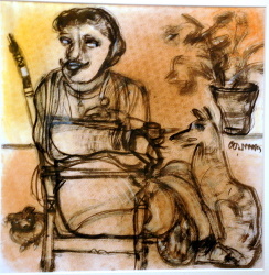 'Karta' - Ramananda Bandyopadhyay - Mixed Media - 12" x 12"