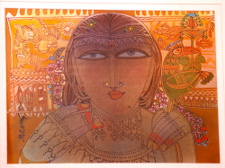 'Kuntala' - Ramananda Bandyopadhyay - Mixed Media - 12" x 16"
