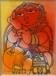 'Manorama' - Ramananda Bandyopadhyay - Mixed Media - 16" x 12"