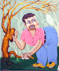 'Where Is Tree Lover- Part Three' - Ramu Das - Acrylic on Canvas - 36" x 30"