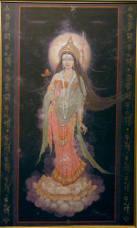 'Durga' - Ratan Acharya - Water Colour Tempera - 23" x 24"