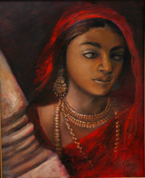 'Charulata' - Rupa Rajbongshi - Oil on Canvas - 19" x 15"