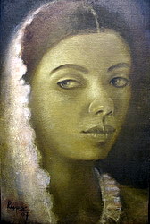 'Suhasini' - Rupa Rajbongshi - Oil on Canvas - 16x9.5