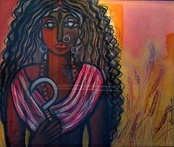 'Gouri' - Sudip Banerjee - Mixed Media on Canvas - 30x36