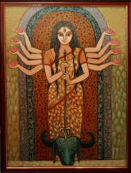'Dasabhuja' - Tamali Dasgupta - Acrylic on Canvas - 18" x 24"