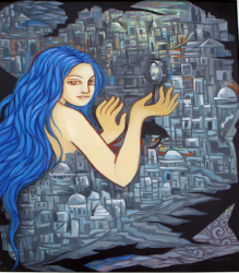 'through the looking glass' - Tamali Dasgupta - Acrylic on Canvas - 30x24
