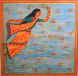 'Parul II' - Tandra Chanda - Acrylic on Acrylic sheet - 30" x 30"