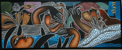 'Untitled(2)' - Tanup Nath - Mixed Media on Canvas - 24" x 60"