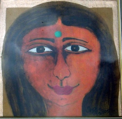 'Aamar Durga' - Tapan Mitra - Acrylic on Canvas - 12” x 12”