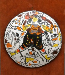 'Shiva Pata' - Tapas Konar - Tempera on Clay - 12" x 12"