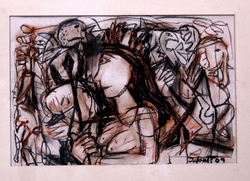 'Ma' - Tapati Sarkar - Conti - 11" x 19"